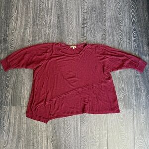 3/4 inch sleeve burgundy deep red soft top
